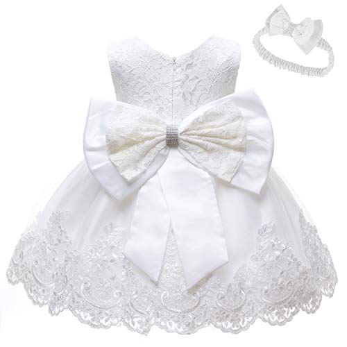 LZH Baby Mädchen Spitzenkleid Bowknot Blume Kleider Hochzeitswettbewerb Taufe Tutu Kleid