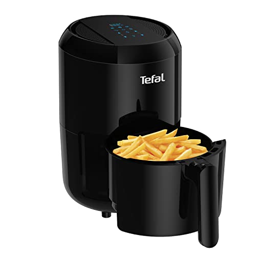 Tefal EY3018 Heißluftfritteuse Easy Fry Compact | Air Fryer für 1-2 Personen | Kapazität: 1,6 L | 6 automatische Programme | Digitales Display | energiesparend | gesunde Friteuse ohne Öl | Schwarz