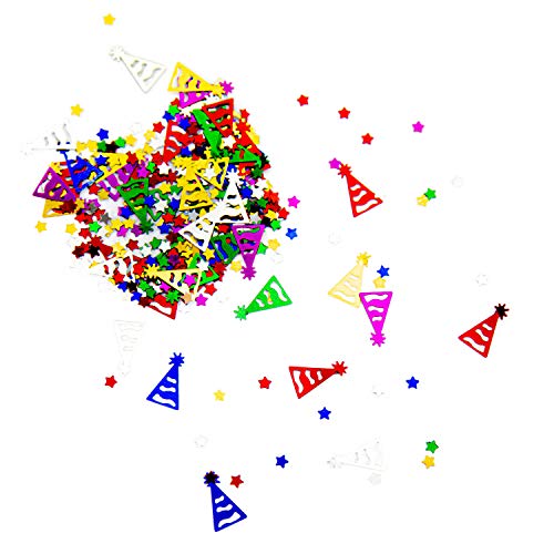 Oblique Unique® Konfetti Sterne Partyhüte Tisch Deko mit Spiegeleffekt für Geburtstag Kindergeburtstag Party Jubiläum Schuleinführung Fasching Karneval Dekoration Basteln über 300 STK. Bunt