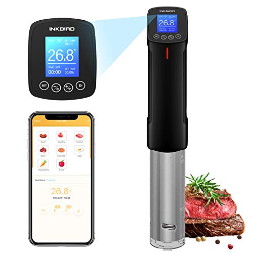 Inkbird Wlan Sous Vide Stick,ISV-100W Sous Vide Garer Eintauchthermostat,Wi-Fi-Steuerung, Präziser Temperatureinstellung 25 ° C bis 99 ° C,Timer für perfektes Garen