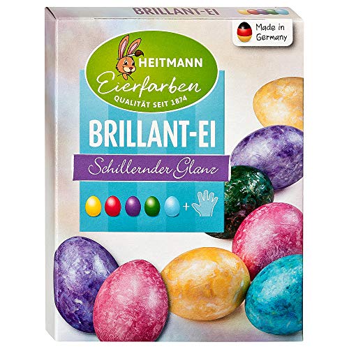 Heitmann Eierfarben Brillant - 5 flüssige Kaltfarben mit Glanz-Effekt - azofrei - Ostern - Ostereier bemalen, Ostereierfarbe