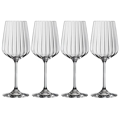 Spiegelau 4-teiliges Weißweinglas-Set, Weingläser, Kristallglas, 440 ml, LifeStyle, 4450172