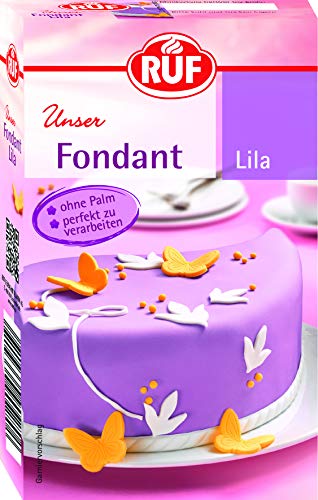 RUF Fondant lila, zum Formen von Figuren, Blumen und Buchstaben geeignet, Modellierfondant, Rollfondant, ohne Palmöl, glutenfrei und vegan, 250g