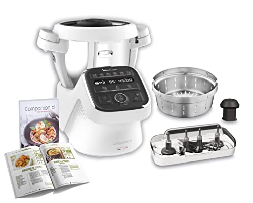 MOULINEX COMPANION XL Roboterkocher Multifunktionsschüssel 4.5L 12 Autoprogramme Suppen Gazpacho Küchenmaschine Beater Mixer Chopper Kneter Kochen Dampf 1550W HF80CB10