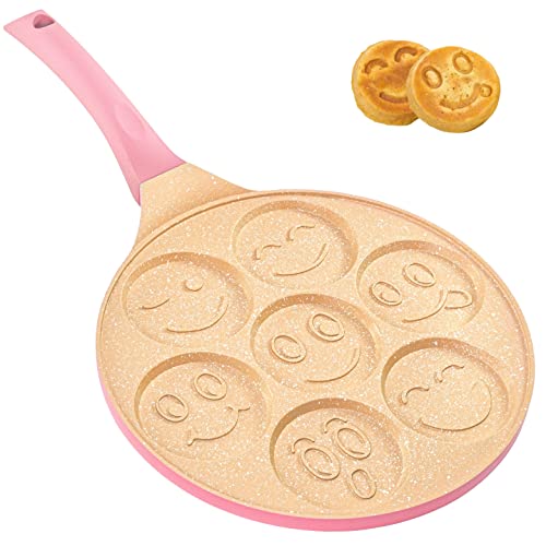 Erreke Pancake Pfanne, Geeignet für Induktion, Antihaft Bratpfanne für Pancakes, Pfannkuchenpfanne, Crêpe Pancake-pfanne, Pink Farbe