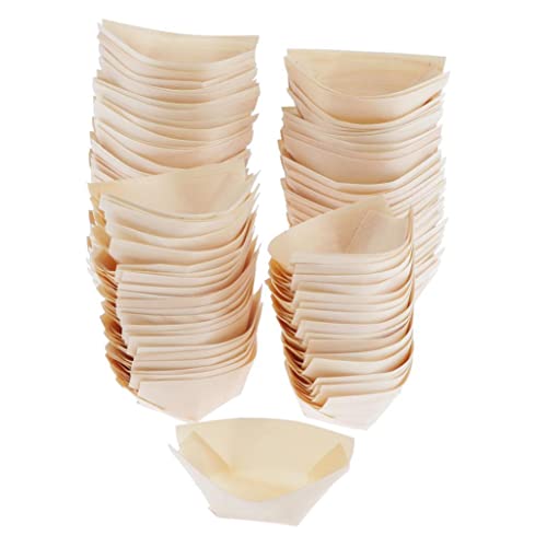 Perfeclan Schalen Teller 100 Set, Fingerfood Schälchen, Snack Schalen für Knabbereien, Tapas oder Sushi, plastikfrei - abbaubar, 60x50mm