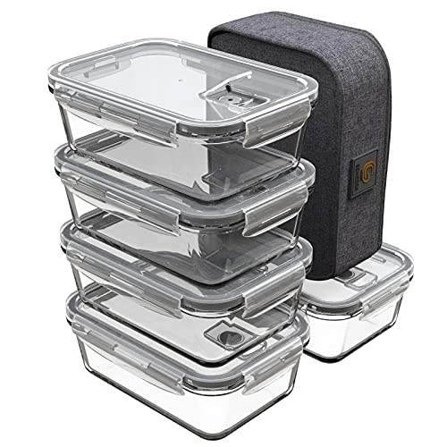 5 Glas Meal Prep Boxen