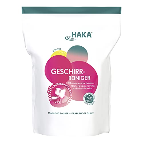 HAKA Geschirr-Reiniger Pulver, 111 Anwendungen, für Töpfe, Gläser, Besteck, 2 Kg