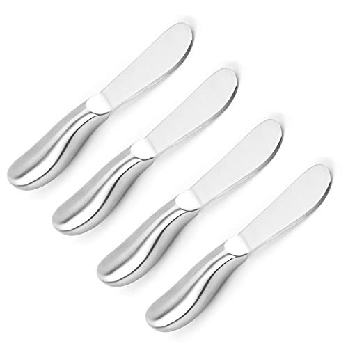 VANRA Buttermesser Klein Set 4 Stück Käsemesser Edelstahl Dessertmesser Set Kleine Brot Creme Messer 13,5 cm