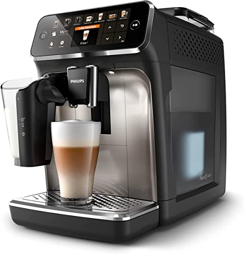 Philips Series 5400 Kaffeevollautomat – LatteGo Milchsystem, 12 Kaffeespezialitäten, Intuitives Display, 4 Benutzerprofile, Schwarz (EP5441/50)