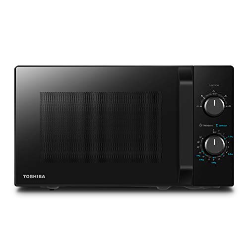 Toshiba MW2-MM20PF(BK) Freistehend Mikrowelle/Solo-Mikrowelle / 20L / 800W / 5 Leistungsstufen mit praktischer Auftaufunktion/LED-Beleuchtung im Innenraum/Schwarz