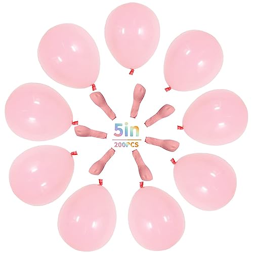 200 Stücke Luftballons Rosa 5 Zoll Baby Pink Latex Ballons 13cm Mini Pastell Helium Luftballon für Geburtstag Baby Dusche Party Dekorationen Hochzeit Valentinstag Lieferungen