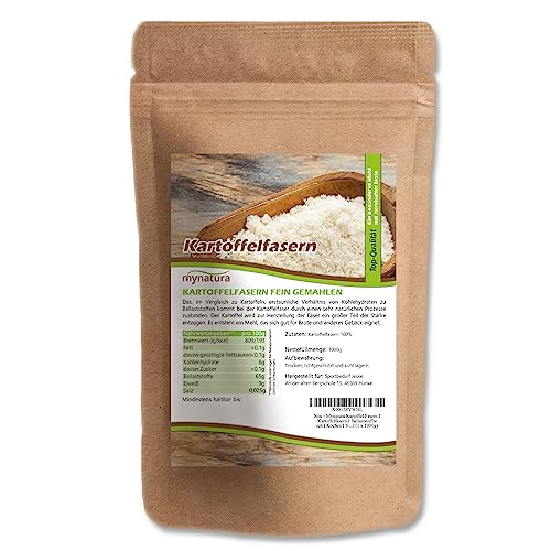 Mynatura Kartoffel Fasern I Kartoffelfasern I Ballaststoffreich I Kochen I Suppe I Kartoffelbrot I Kartoffelmehl I Beutel (1 x 1000g)