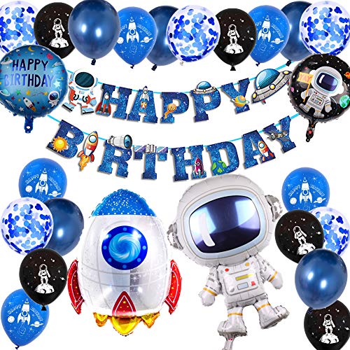 Kindergeburtstag Deko Weltraum Geburtstag Party Dekoration Astronauten Raketen Folienballon Geburtstagsdeko Jungen Birthday Decorations
