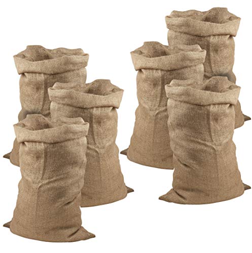 Meister Jutesäcke 105 x 60 cm - 6er Set - 50 kg Traglast - Ökologische Säcke aus Naturfaser - 100 % Jute - Strapazierfähig / Kartoffelsack / Frostschutz / Nikolaussack / Sackhüpfen / 9960020