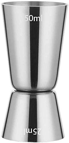 Sunerly Jigger 25/50 ml Spirituosen Messbecher aus Edelstahl Dual Gin Measuring Cups 5 CL Edelstahl Barmaß Bar Craft Dual Geist Maßnahme Cup Messbecher für Bar Party Wein Cocktail Drink Shaker