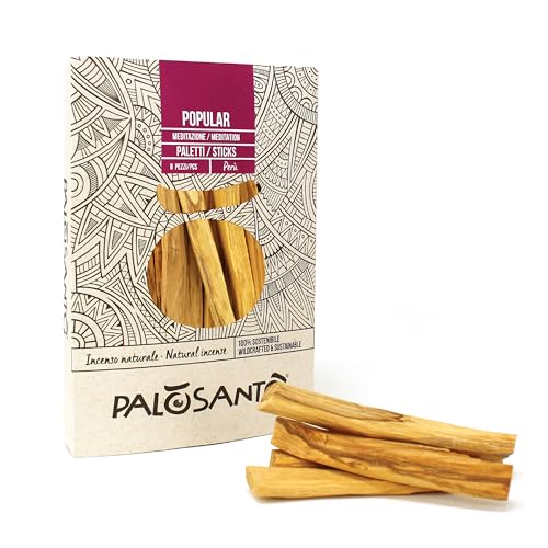 PALOSANTO - Palo Santo Räucherholz Popular Ayabaca aus Peru - 8 Holzstäbe 10cm - Natürliche Räucherstäbchen für Stressabbau und Meditation - Palo Santo Holz Wild Geerntet & Nachhaltig Gewonnen