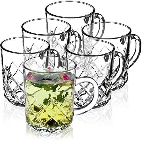 KADAX Teegläser, 6er Set, Gläser mit Griff, Glastassen für 6 personen, spülmaschinenfest, Trinkgläser für Kaffee, Tee, Wasser, Saft, Drink, Saftgläser, Wassergläser, Gläserset