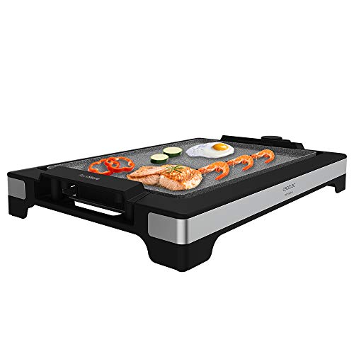 Cecotec Elektrische Grillplatte Tasty&Grill 2000 InoxStone. 2000 W, Designstruktur und Edelstahlfinish. Einstellbarer Temperaturregler und antihaftbeschichtete Platte mit Bratfläche (InoxStone)