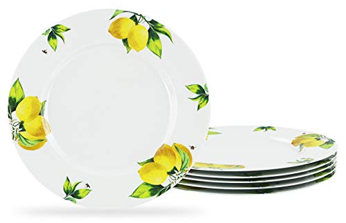 Calypso Basics Fresh Lemons by Reston Lloyd Speiseteller-Set aus Melamin, 6-teilig