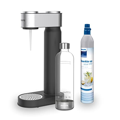 Philips Water ADD4902BK/10 GoZero Wassersprudler, plastik, 1 Liter, Schwarz