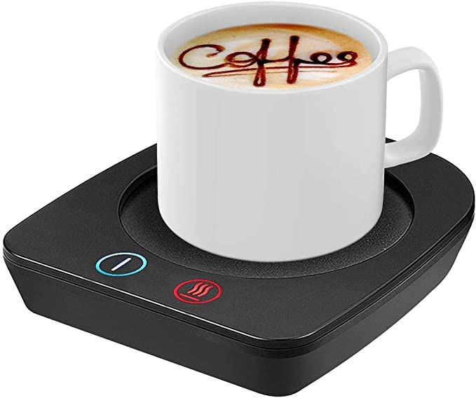 Kaffeewärmer Getränkewärmer mit Elektrischer Heizplatte Tassenwärmer mit Eurostecker für Tee, Kaffee Milch 4 Stunden Automatische Abschaltung, für Büro,Zuhause (Schwarz