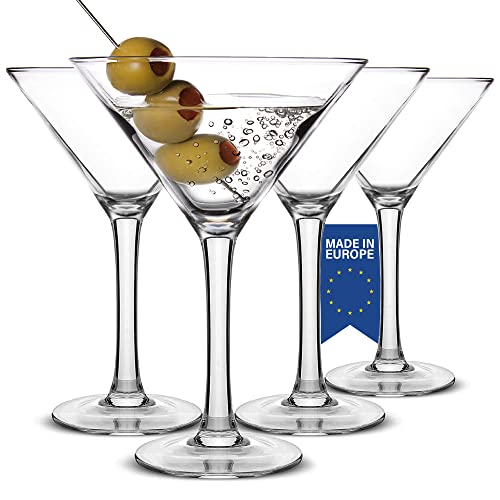 CRYSTALIA Premium Martini Gläser 4er Set 175 ml 100% BLEI FREI Martinigläser, Spülmaschinenfest Klassisches Martini Glasses Set, Cosmopolitan Gläser, Perfekte Cocktailgläser 4er Set Party Trinkgläser