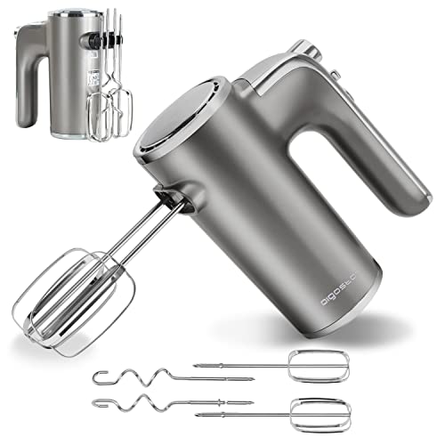 Aigostar Adela - Handmixer Elektrischer, 400 W Ultra Power Mixer Handrührer mit 1 Aufbewahrungshalterung, 5 Geschwindigkeiten, Turbo Boost, 2 Schneebesen und 2 Knethaken, für Eier, Teig, Kuchen.