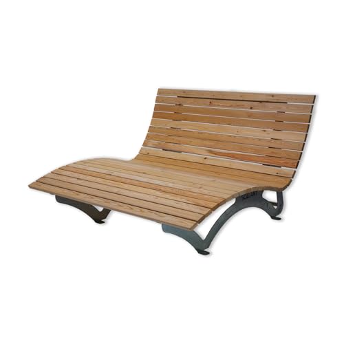 SCALANT Waldsofa Classic, Lärche, für 2-3 Personen, Sonnenliege, Außenliege, Wellenliege, Relaxliege, Holzliege für den Garten, feuerverzinkt