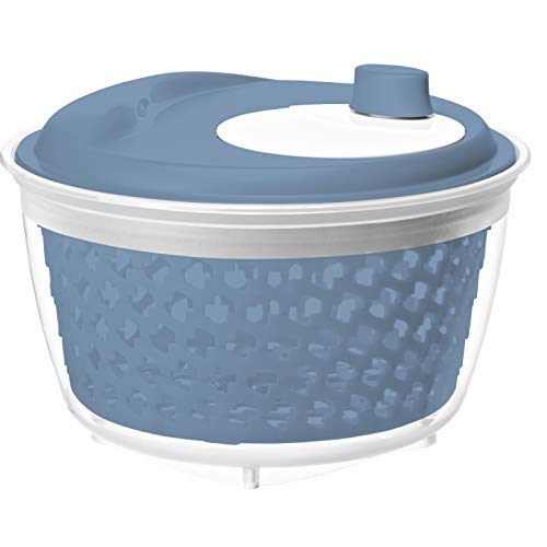 Rotho Fresh Salatschleuder, Kunststoff (PP) BPA-frei, blau/transparent, 4.5l (25.0 x 25.0 x 16.5 cm)