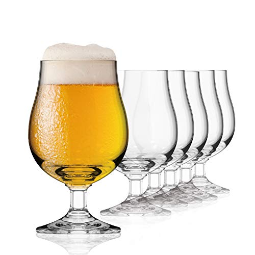 Sahm Bristol Pokal Biergläser 0,3 Liter (6 STK) - Biertulpe - Biergläser Set - Spülmaschinengeeignet - Ideale Pilsgläser & Craft Beer Gläser