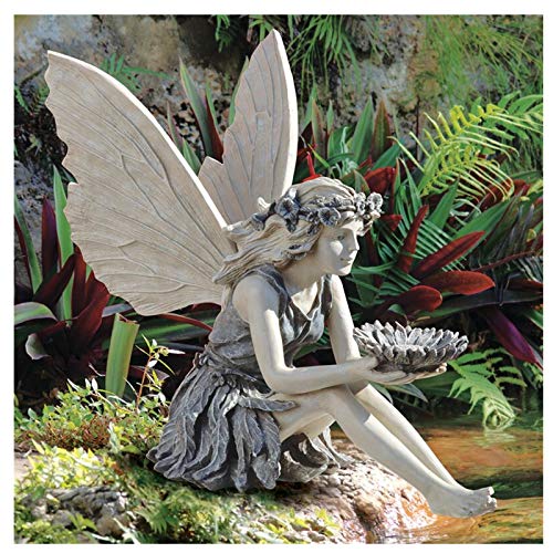 CHJIEJIE Gartendeko Ornament Sitzen Magische Fee, Sitzende Elfen Gartenfiguren, Tudor und Turek Statue, Harz Handwerk Landschaftsbau Hof Dekoration Garten Statue Elf Statue Figur Fee Fairy