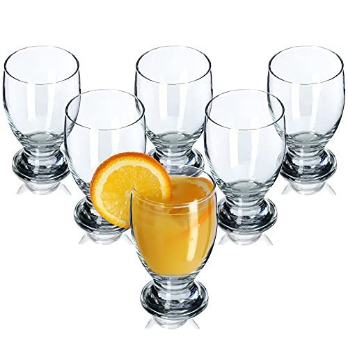 KADAX Wassergläser, 6er Set, dekoratives Gläserset, transparente Gläser mit Stiel, Saftgläser mit dicken Wänden, Trinkgläser für Wasser, Limonade (250ml, Marie)