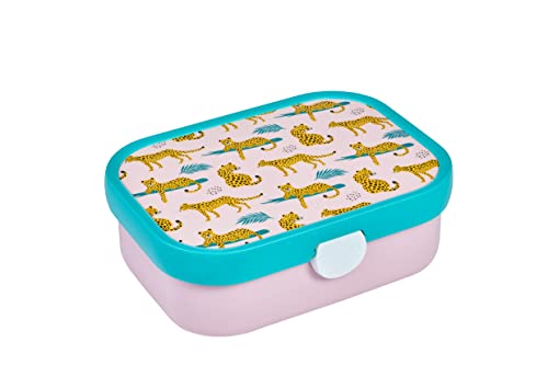 Mepal Brotdose Kinder - Bento Box Kinder - Brotdose Kinder mit Fächern & Gabel - Meal Prep Box mit Clip-Verschluss - BPA-frei & Spülmaschinenfest - 750 ml - Leopard