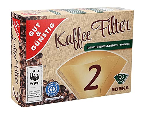 GUT&GÜNSTIG 100 Stück Kaffeefilter Größe 2 | Filtertüten 1x2