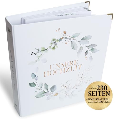 Mein Hochzeitsordner - Wedding Planner mit Checklisten & Planungshilfen auf über 236 Seiten - Praktischer A4 Hochzeitsplaner - Hochzeit Ordner inkl. Bonusmaterial - Perfektes Verlobungsgeschenk