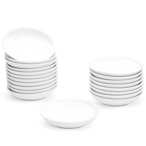 UIBFCWN Keramik Dipschalen, Soja Saucenschälchen, Tapas Schalen Set, Dip Schälchen Sojasauce Schälchen, Mini Schüsseln für Charcuterie Board Sushi, Tomatensauce, Set 25er, Ø 10 cm