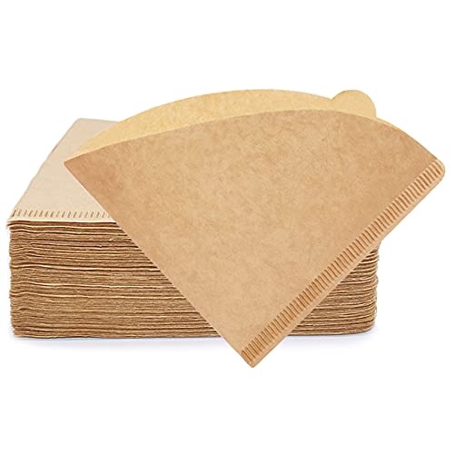 YQL V02 filter, 200 STÜCKE ungebleichte coffee filter paper Einwegfilterpapiere Größe 2 für Kaffeetropfkegel/Übergießmaschinen (2-4 Tassen)