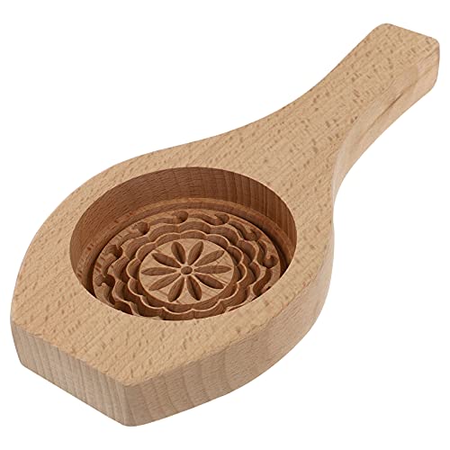 Luxshiny Holz Mondkuchenform Blumenmuster Backform Kuchenform Mooncake Form Mooncake Mould Press Keksstempel Pressformen Plätzchenpresse DIY Backen Werkzeug für Chinese Mid Autumn Festival