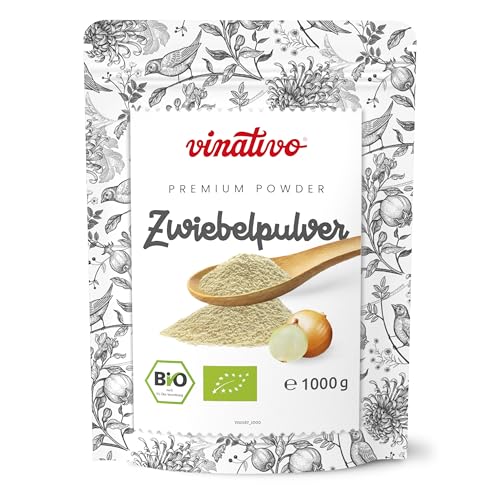 vinativo Zwiebelpulver BIO fein granuliert - 1kg – Zwiebel gemahlen – Bio-Qualität – aus kontrolliert biologischem Anbau