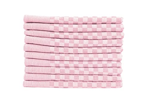 Müskaan 10er Set Geschirrtücher 100% Baumwolle 50x70 cm Rosé 210 g/m² | Küchenhandtücher für Abtrocknen, Grubentücher zum Putzen, Fusselfrei Geschirrhandtücher, Küchentücher saugstark, Geschirrtuch