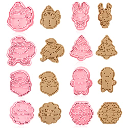 LIVESTN Ausstechförmchen Weihnachten, 8 PCS Weihnachten Keksausstecher,Plätzchenformen für Kinder,Fondant Ausstechformen,Cookie Cutter, Cookie Backen Form,Kinder Backen Küche Zubehör