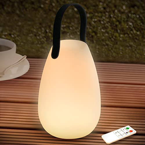 FUYO Outdoor Lampe LED Akku Tischleuchte Tragbare Kabellos Dimmbare Tischlampe mit 8 Farben Farbwechsel Gartenlampe perfekt für schlafzimmer wohnzimmer außen BBQ garten ostern dekoration