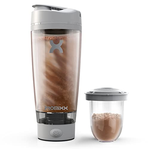 Promixx Pro Shaker Bottle – nachfüllbar, leistungsstark für glatte Protein-Shakes – inkl. zusätzlicher Lagerung – BPA-frei, Becher 600 ml (Cool Grey)