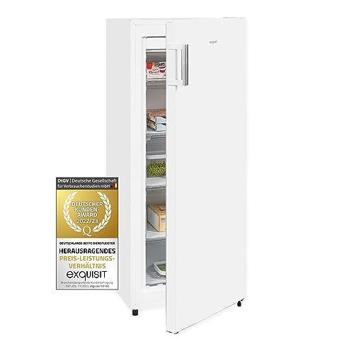 Exquisit Gefrierschrank GS5231-NF-H-010E weiss | Gefrierschrank NoFrost 155 L Volumen | Schnellgefrieren | Alarm | LED | Gefrierschrank Gross