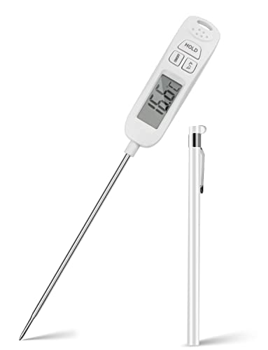 Digital Fleischthermometer Küchenthermometer Grillthermometer, sofort lesbar mit Langer Sonde, großer LCD-Bildschirm für Küche, Backen, Braten, Grillen, Grillen (Batterie im Lieferumfang enthalten)