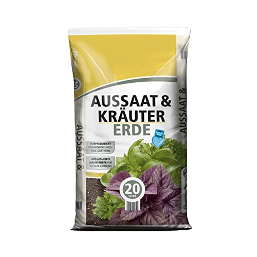 Aussaaterde torfreduziert 20 Liter Anzuchterde für Pflanzen Kräuter Blumen optimale Versorgung durch perfekte Zusammensetzung Kräutererde Pikiererde