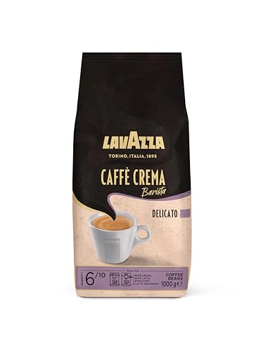 Lavazza, Caffè Crema Barista Delicato, Arabica & Robusta Kaffeebohnen, für Espressomaschinen, mit Schokolade- & Kakaoaromen, Ausgewogener Geschmack, Intensität 6/10, Mittlere Röstung, 1 kg Packung