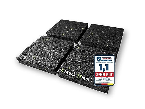 CLARE Premium Schwingungsdämpfer Antirutsch Pads 90x90mm Waschmaschine Unterlage Antivibrationsmatte Antirutschunterlage Dämmmatte Vibrationsdämpfer Trockner | 4 Stück 15mm