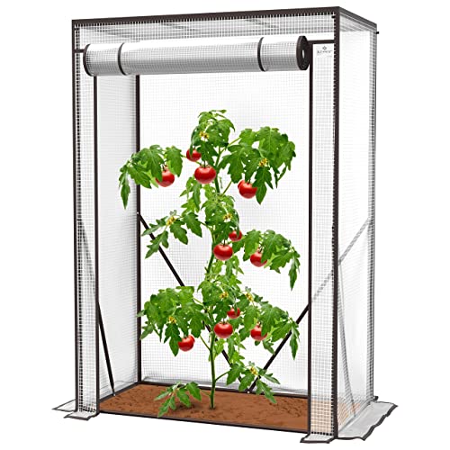 KESSER® Premium Tomatengewächshaus Foliengewächshaus, Gewächshaus klein, Tomatenhaus, Treibhaus mit Tür zum Aufrollen - 100 x 50 x 150 cm Frühbeet, Gemüse, Blumen, Obst, Garten